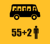 55 + 2 fős autóbusz rendelés